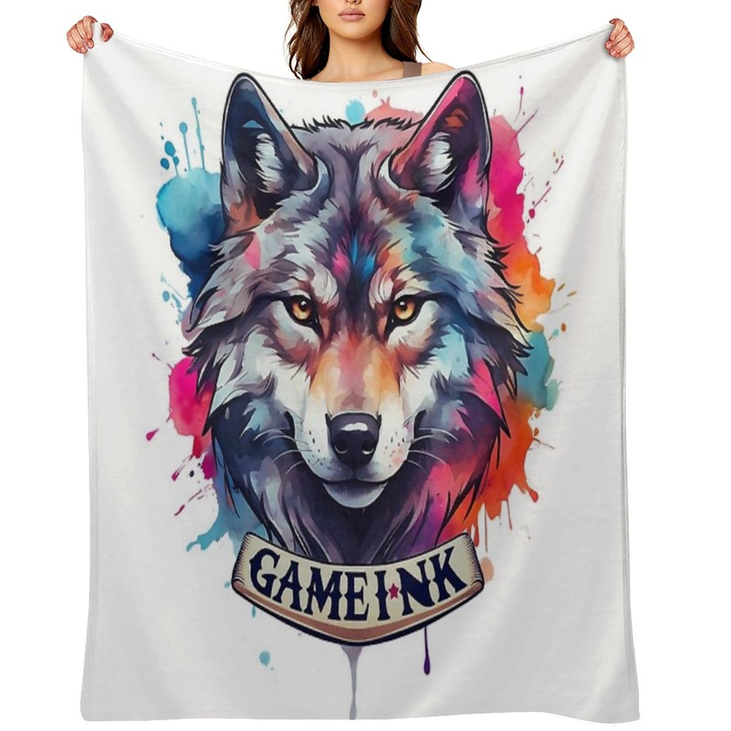 Gameink. Wolf Throw Blanket