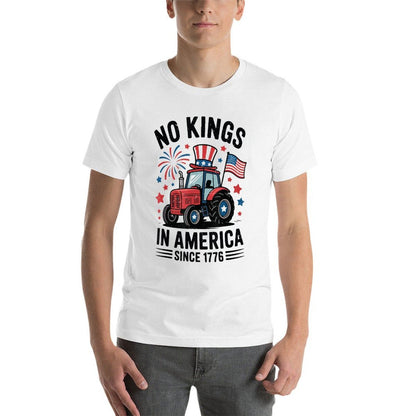 No Kings In America Funny 4th July Tractor Toddler  Stretchy T-Shirt