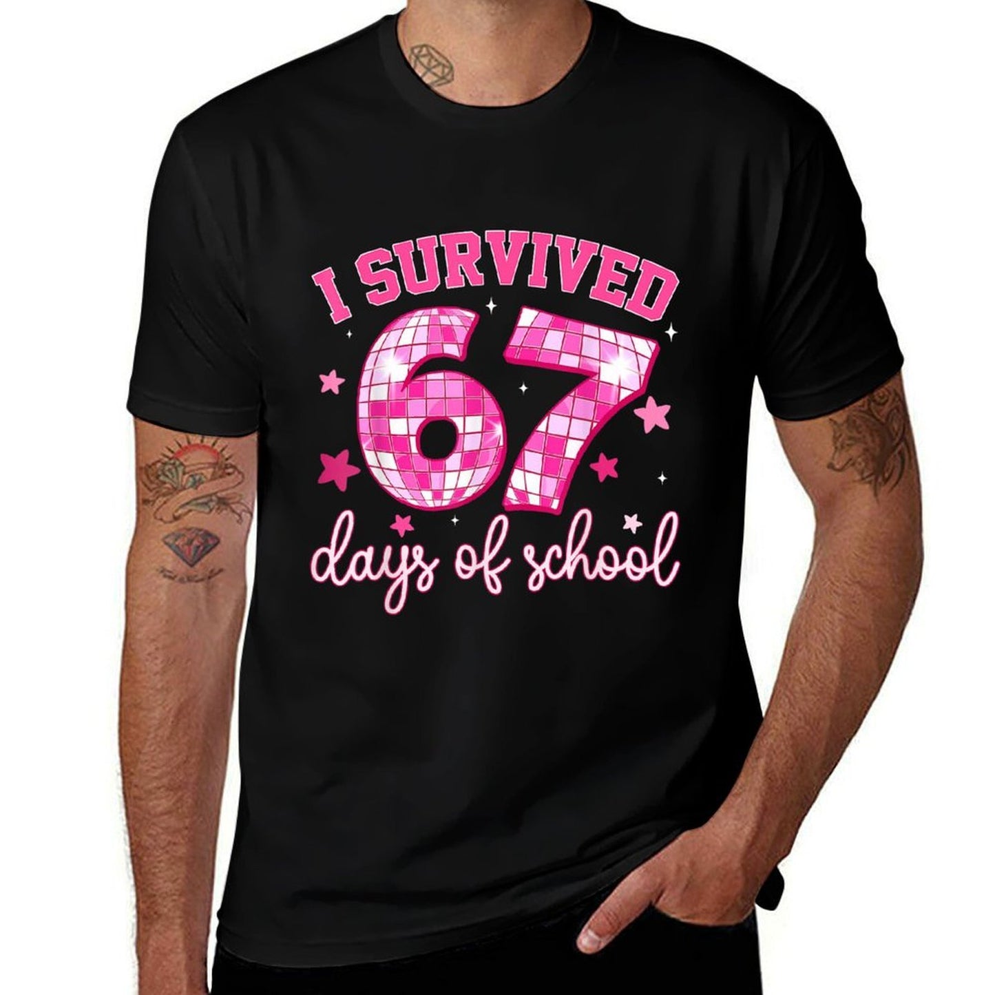 Retro I Survived 67 Days of School Funny 67 Teacher Students  Breathable T-Shirt
