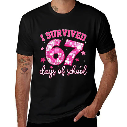Retro I Survived 67 Days of School Funny 67 Teacher Students  Breathable T-Shirt