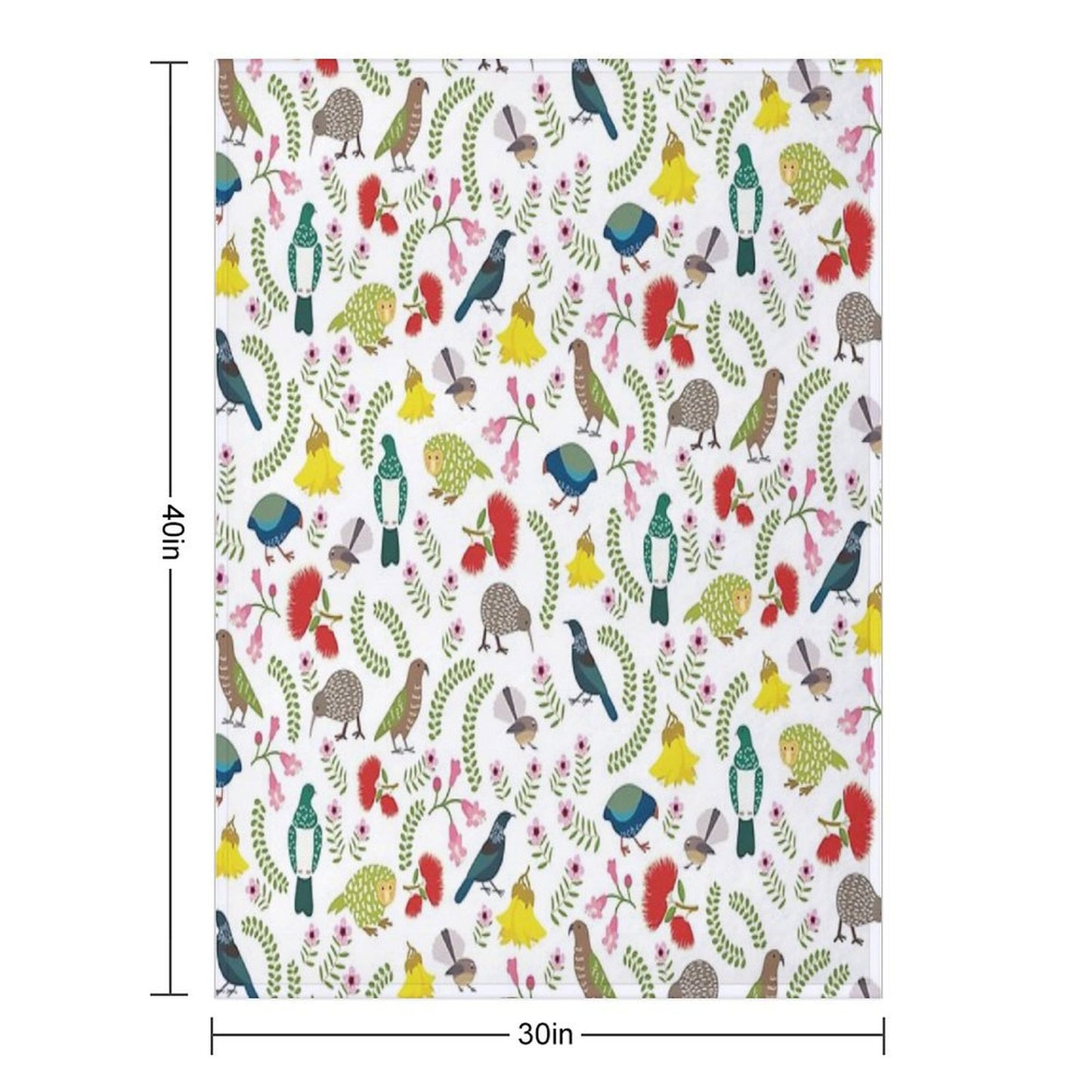 New Zealand Birds And Flowers Throw Blanket