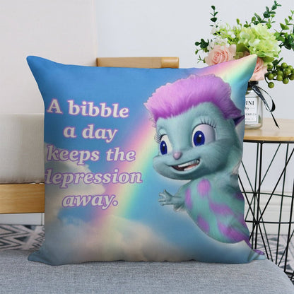 Bibble Motto Linen Throw Pillow Cover