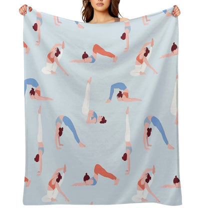 Doing Yoga Girls Throw Blanket