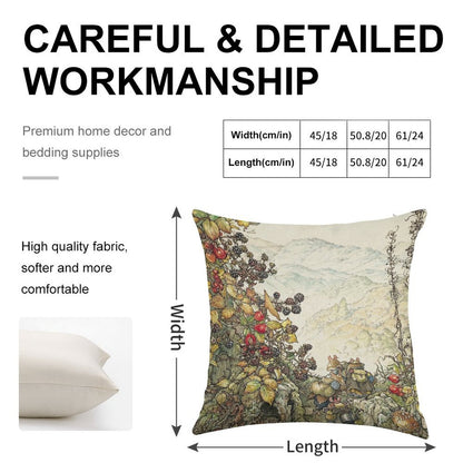 Walk to The High Hills Linen Throw Pillow Cover