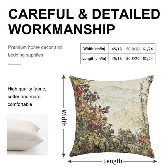 Walk to The High Hills Linen Throw Pillow Cover