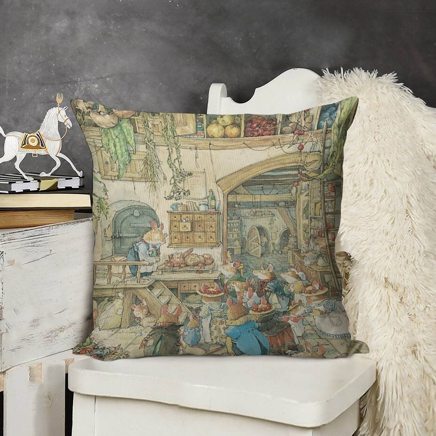 The Fruits of The Hedge Linen Throw Pillow Cover