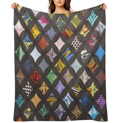 Cathedral Window Viola Canady Quilt Imagery Throw Blanket