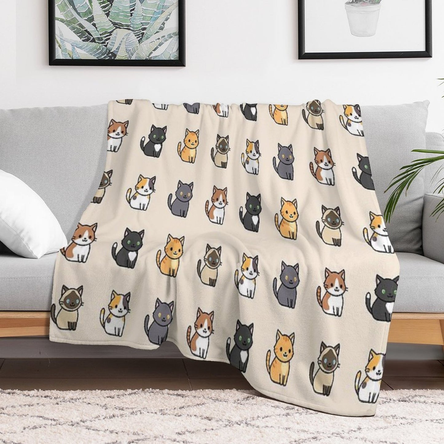 Cute Cats Throw Blanket
