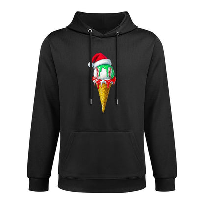 Ice Cream Drip Baseball Christmas Baseball Drip for Boys Moisture-Wicking Hoodie