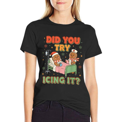 Funny Christmas Gingerbread Nurse Humor  Relaxed-fit T-Shirt