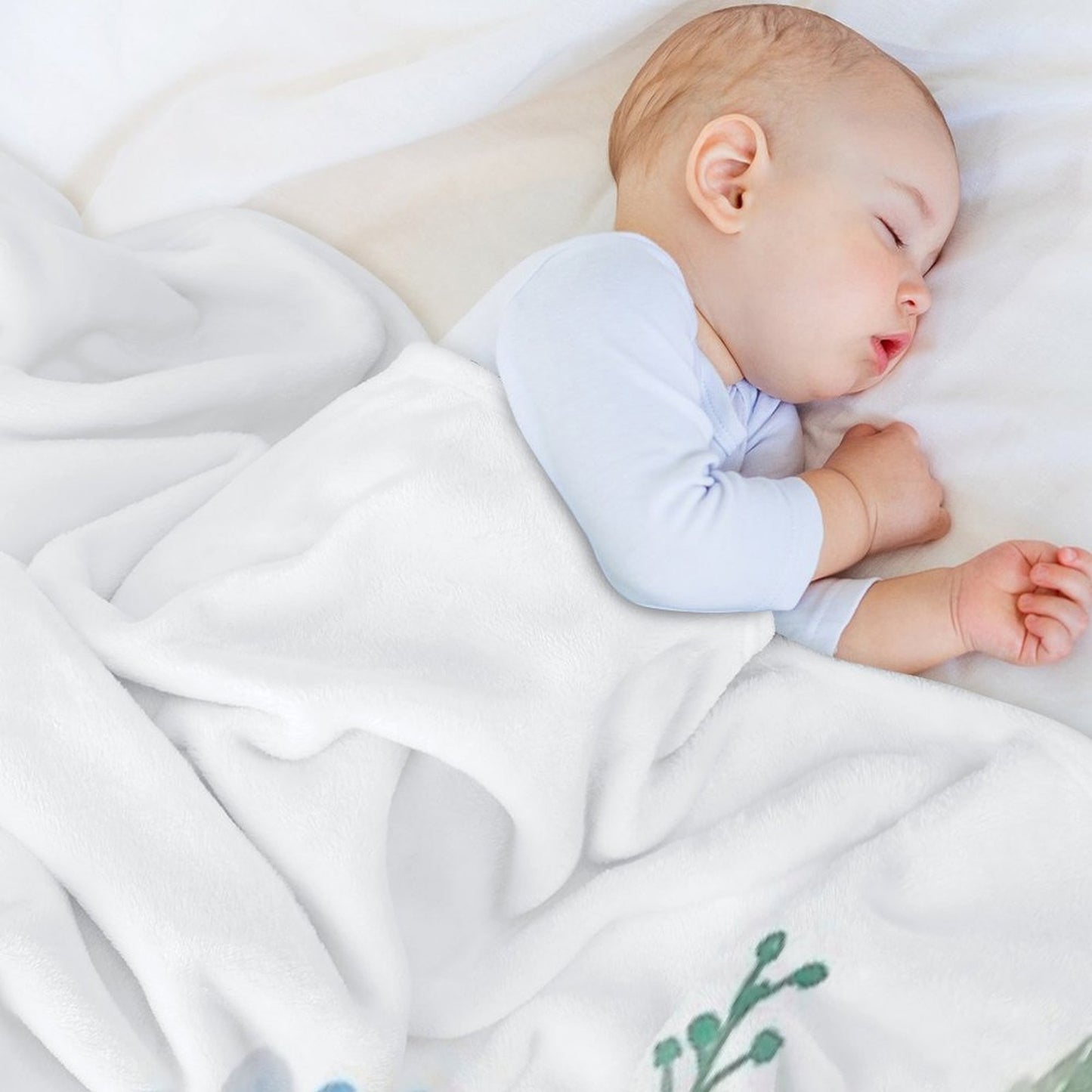 Blue Watercolor Hydrangea Throw Blanket