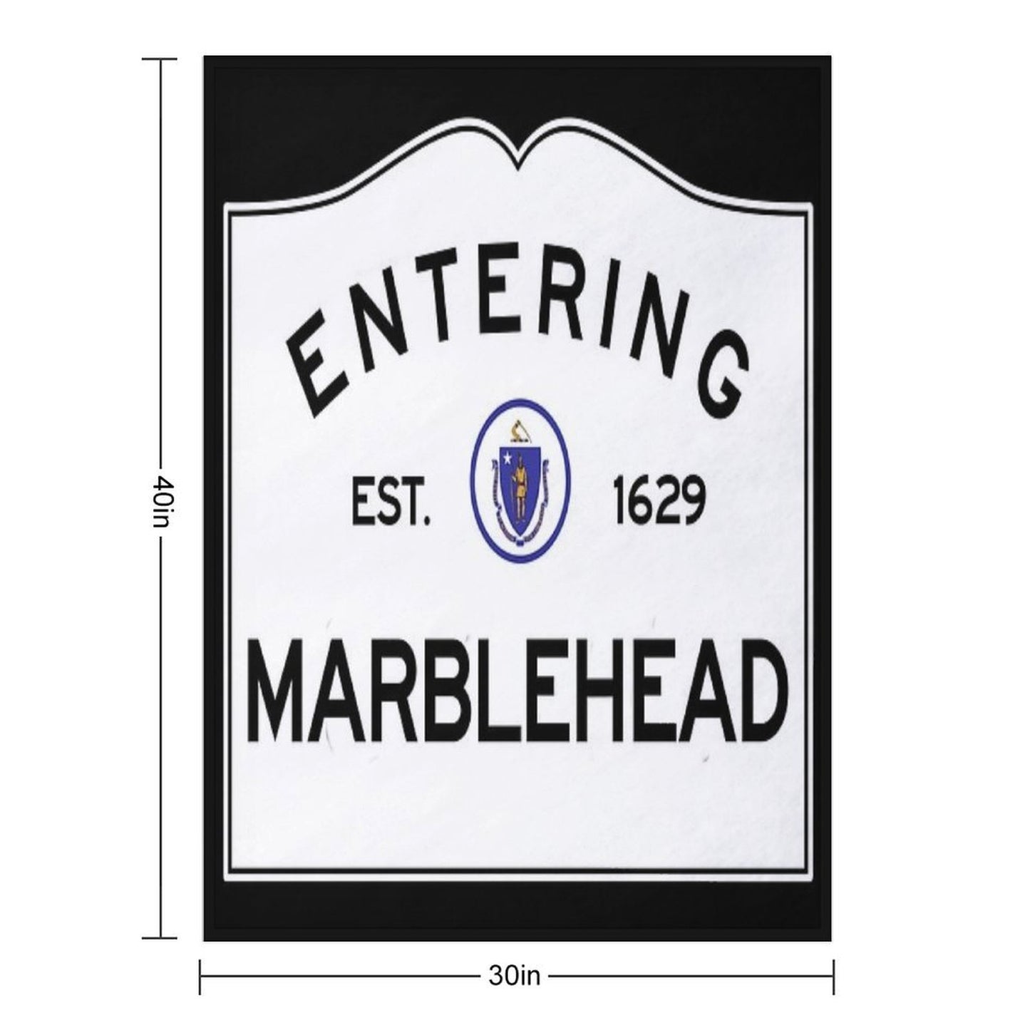 Entering Marblehead - Commonwealth of Massachusetts Road Sign Throw Blanket
