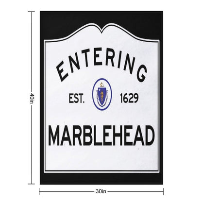 Entering Marblehead - Commonwealth of Massachusetts Road Sign Throw Blanket