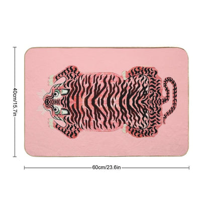 Pink Tibetan Tiger Rug Bath Mat