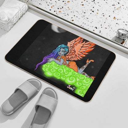 Space Angel Living in The Clouds  Slip-Resistant Bath Mat