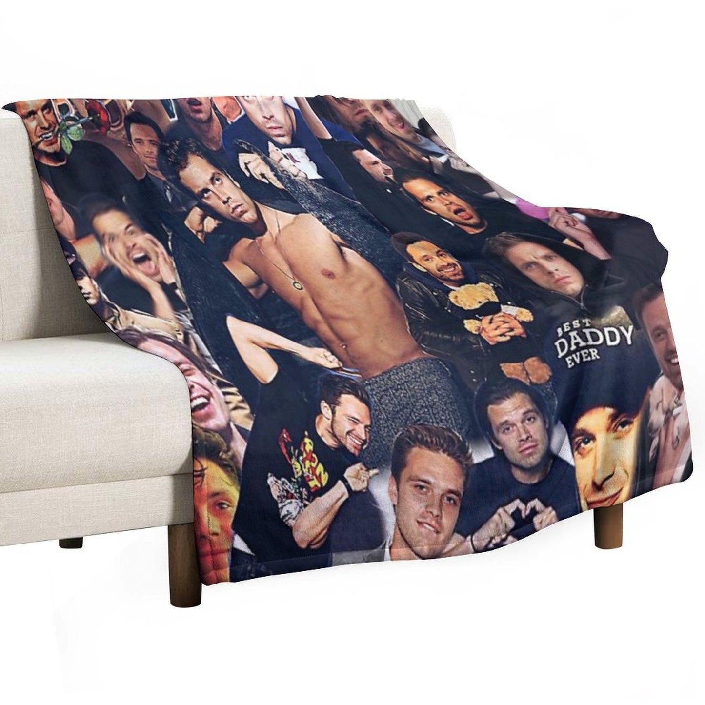 Sebastian Stan (collage Design) Throw Blanket