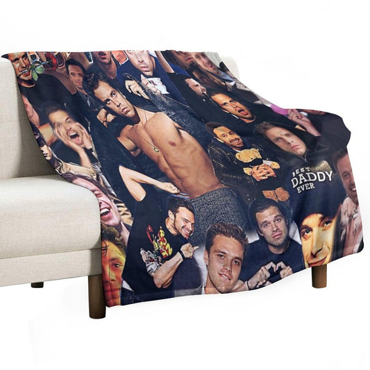 Sebastian Stan (collage Design) Throw Blanket