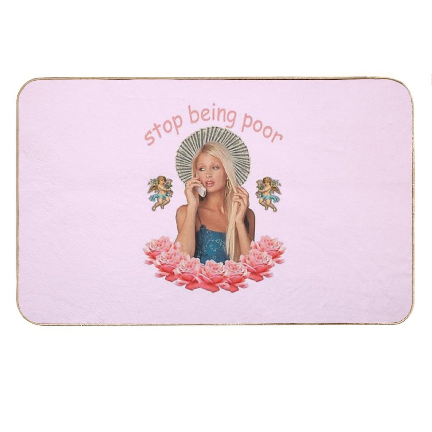 Paris Hilton 'Stop Being Poor' Bath Mat