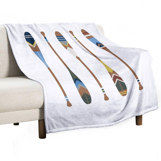 Painted Oars Throw Blanket