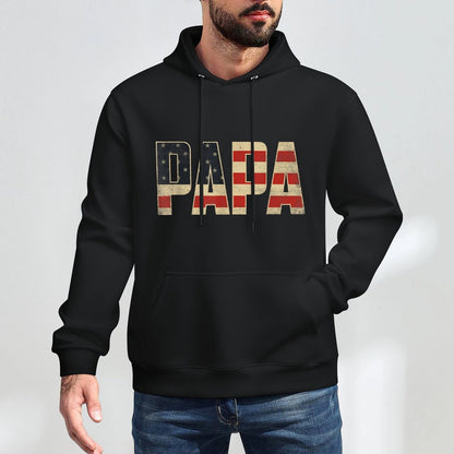 Papa Bold Patriotic American Father’s Day Papa Shrink-Resistant Hoodie