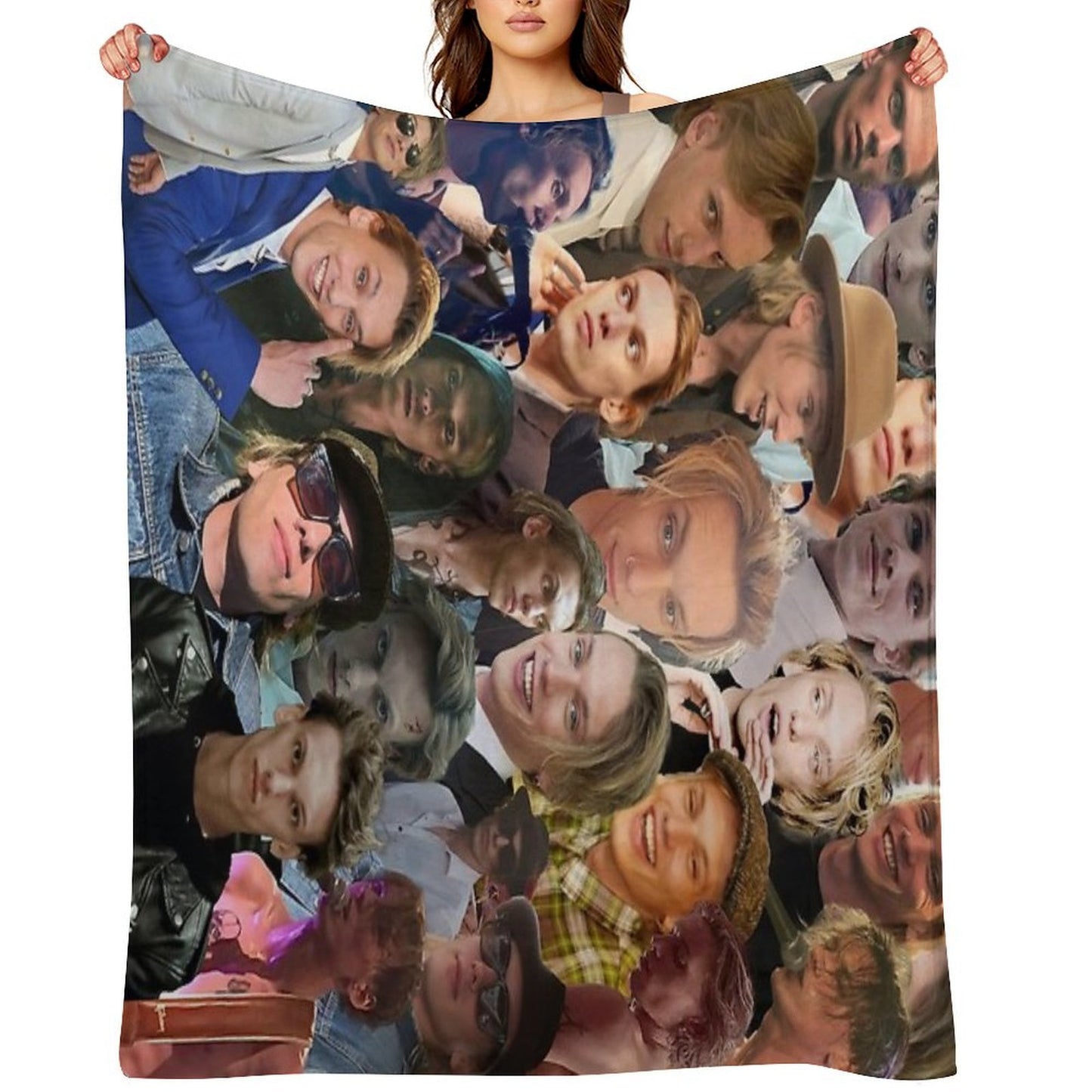 Jamie Campbell Bower Photo Collage Throw Blanket