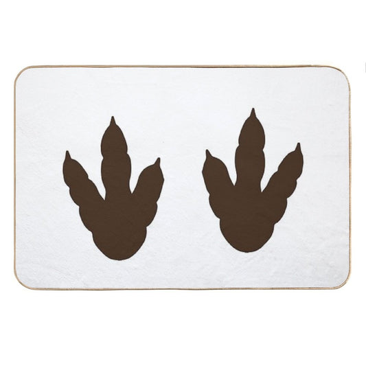 Dinosaur Feet  Dino Footprints  Brown Bath Mat