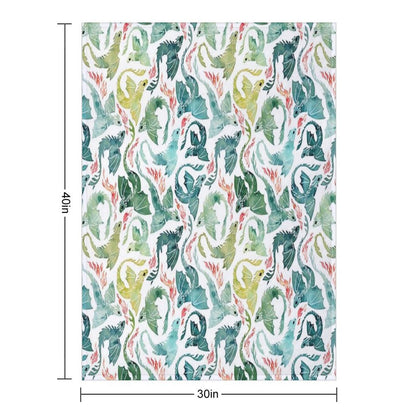 Dragon Fire Turquoise & Green Throw Blanket