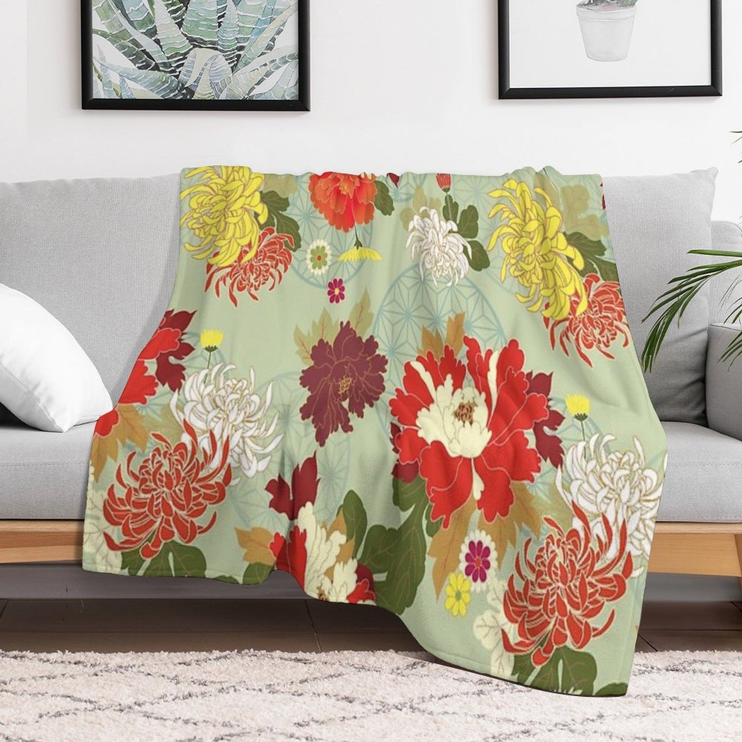 Peony 2 Throw Blanket