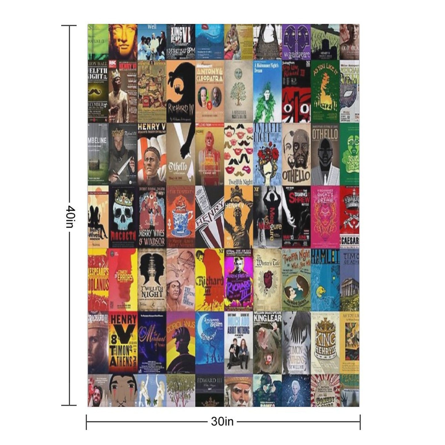 Shakespeare Plays Throw Blanket