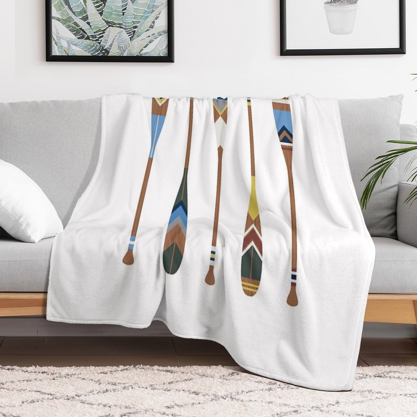 Painted Oars Throw Blanket