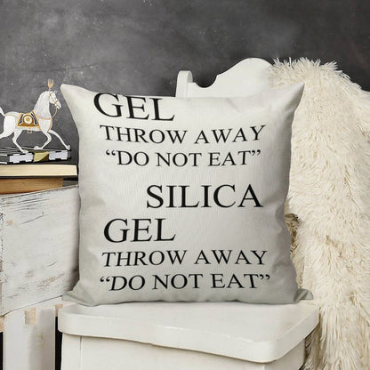 Silica Gel Package Linen Throw Pillow Cover