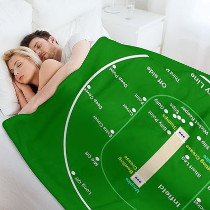 Cricket Pitch Layout Throw Blanket