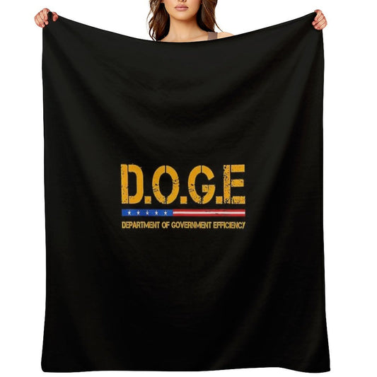 Doge D.O.G.E. Department Of Government Efficiency Throw Blanket