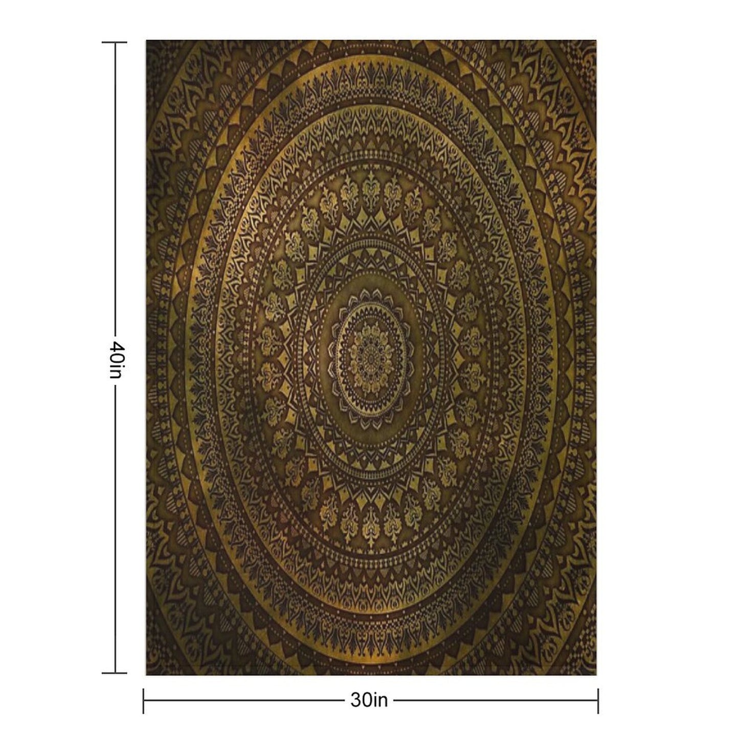 Lime Brown Mandala Throw Blanket