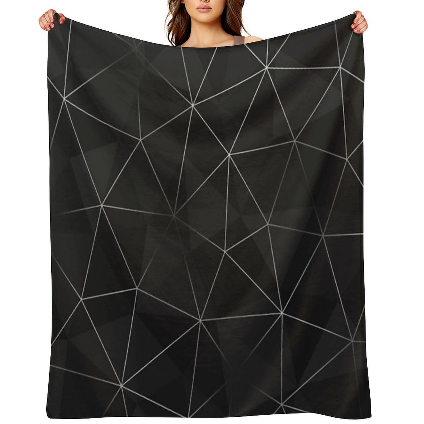 Kintsugi - Silver Mesh Throw Blanket