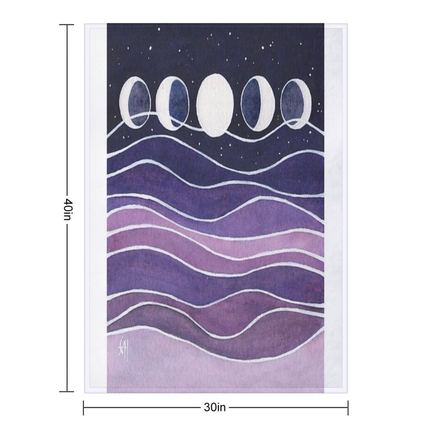 Purple Mountains And Moon Throw Blanket