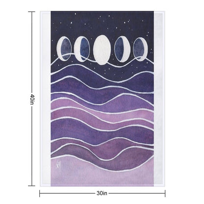 Purple Mountains And Moon Throw Blanket