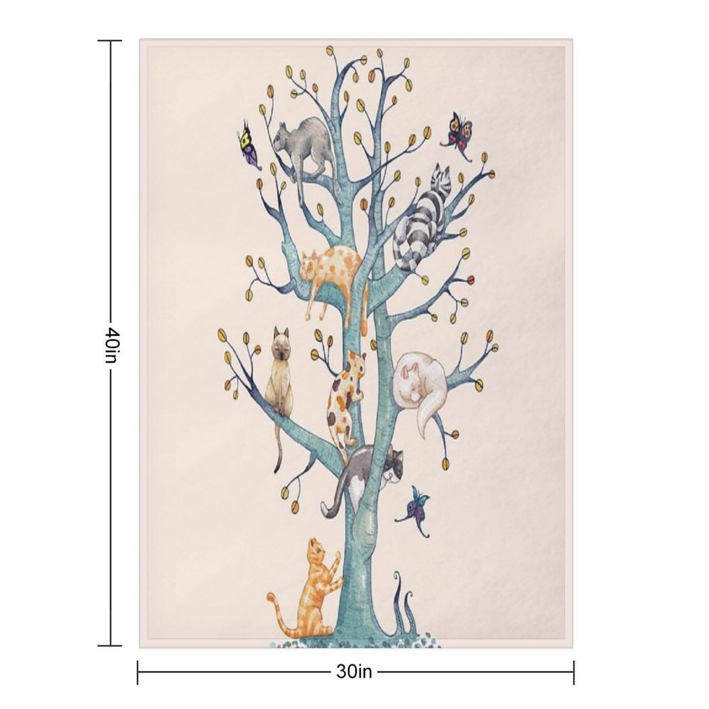 The Tree of Cat Life Throw Blanket