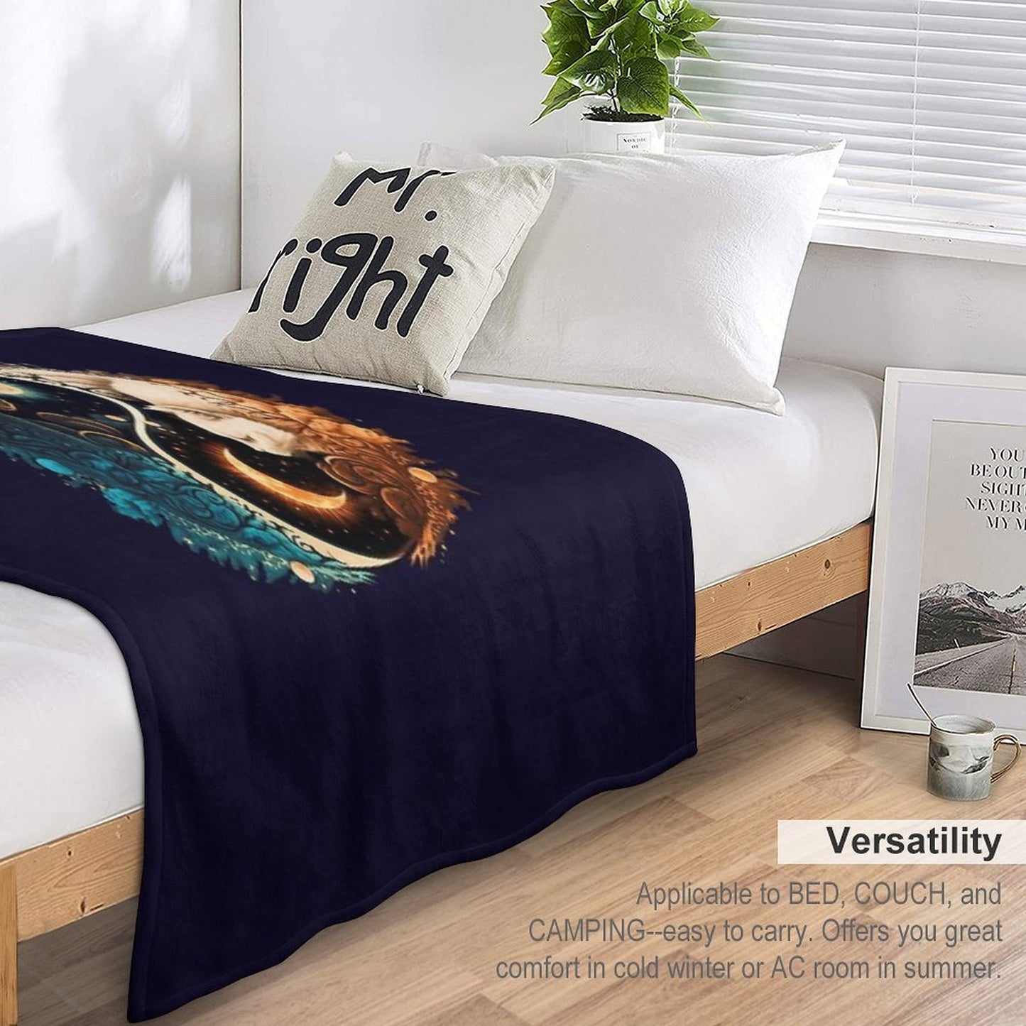 Cat Yin Yang Throw Blanket