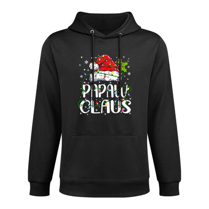 Papaw Claus Christmas Santa Hat Matching Family Xmas Lights Cotton-Polyester Blend Hoodie