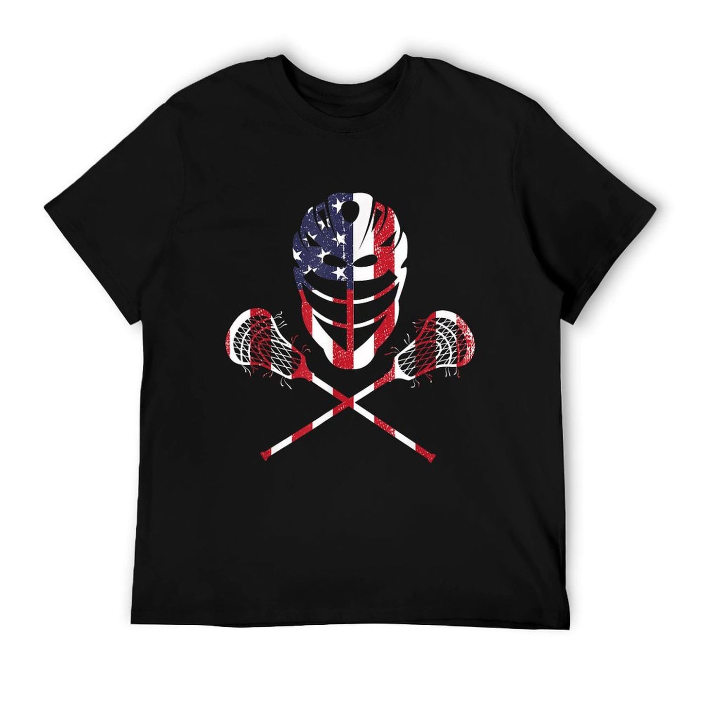 Lacrosse American Flag Lax Helmet Sticks 4th Of July T-Shirt