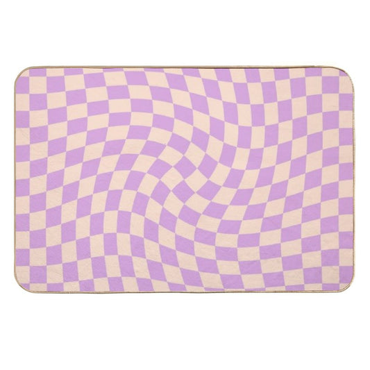 Check V - Lilac Twist  Eco-Friendly Bath Mat