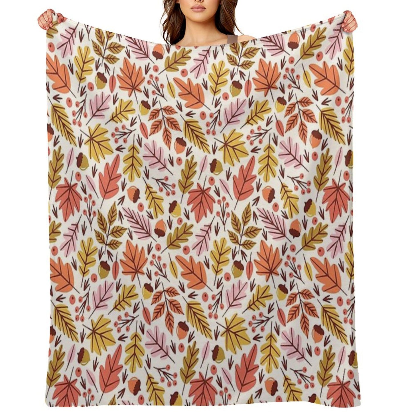 Leaves & Acorns Throw Blanket