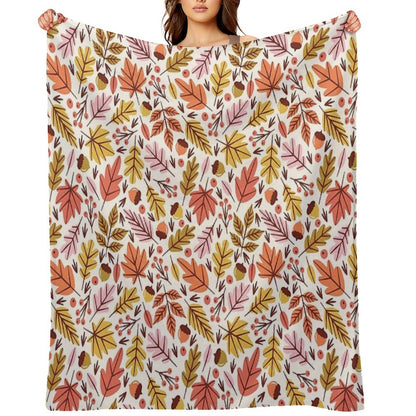 Leaves & Acorns Throw Blanket