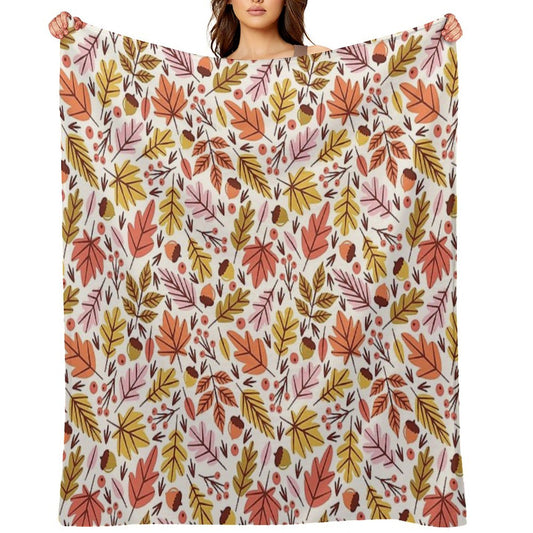 Leaves & Acorns Throw Blanket