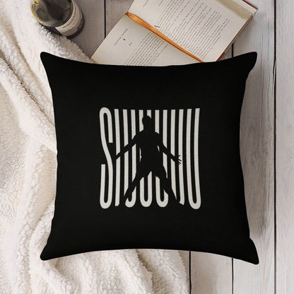 Siuuu CR7, Cristiano Ronaldo Funny Linen Throw Pillow Cover
