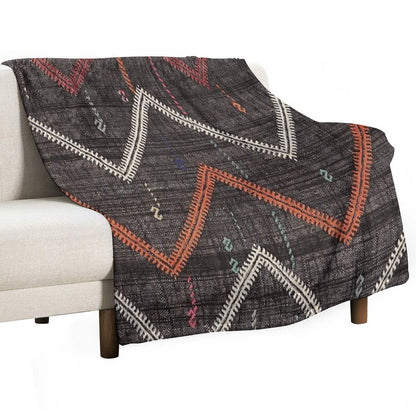 Old Kilim Fragment Throw Blanket