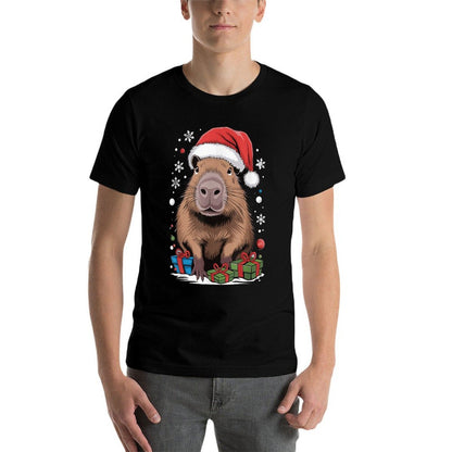 Capybara Christmas  Oversized Silhouette T-Shirt
