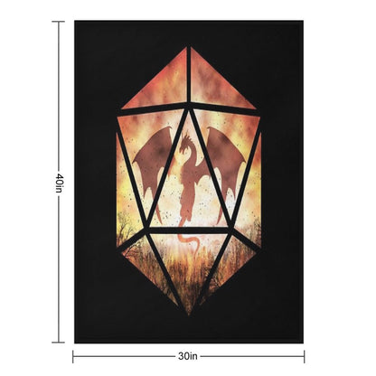 Fire Dragon D20 Throw Blanket