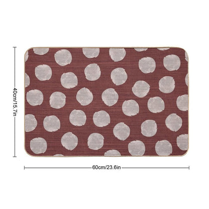 Watercolor  Painted Cute Dots on Red Background  Versatile Bath Mat